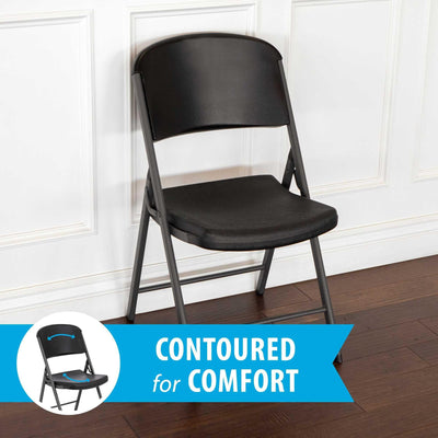 80187 Commercial Grade Folding Chair,  4 Pack, Black