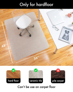 Office Chair Mat for Hardwood Floor Under Desk Computer Rolling Chair Mat for Wood/Tile Floor Non-Slip Heavy Duty Desk Rug PVC Plastic Hard Floor Protector 36