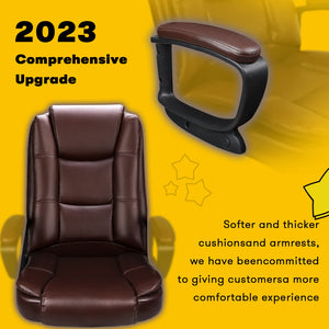 Leather Office Desk Chair,Ergonomic Office Chair with Lumbar Support,Computer Chair,Executive Leather Chair with Padded Flip-up Arm,Adjustable Armrests, Black,275LBS