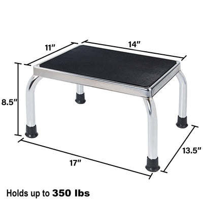 Medical Foot Step Stool 350lbs Heavy-Duty Welded Steel Legs, Fully Welded Single Construction Frame, Anti-Skid Rubber Platform