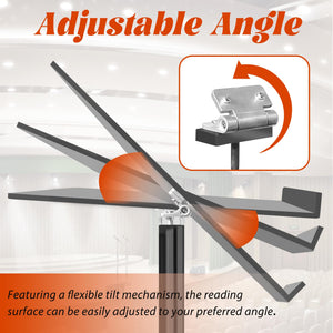 Podium Stand, Lecterns & Podiums, Acrylic Adjustable Angles with Metal Base, Podium for Church, Weddings, Classroom, Speech, 16