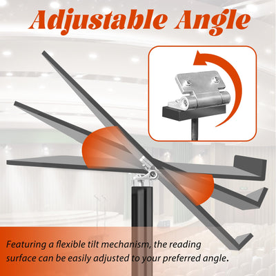 Podium Stand, Lecterns & Podiums, Acrylic Adjustable Angles with Metal Base, Podium for Church, Weddings, Classroom, Speech, 16