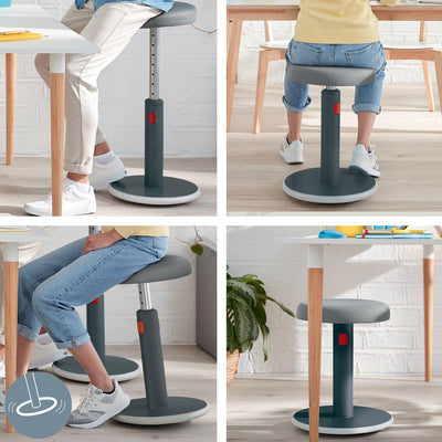 Ergo Active Sit Stand 2 in 1 Stool, Adjustable Ergonomic Wobble Chair, Strong and Stable for Office and Home (65180089-NA)