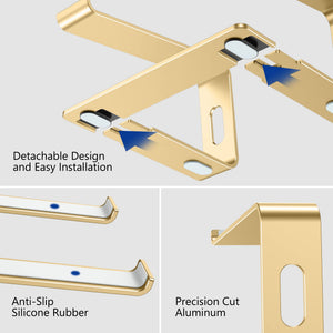 Aluminum Laptop Stand, Ergonomic Detachable Computer Stand, Notebook Riser, Laptop Mount Compatible with Air, Pro, Dell, HP, Lenovo More 10-15.6