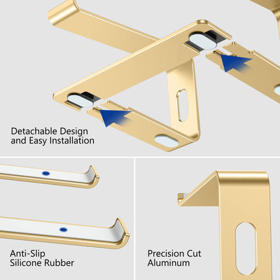 Aluminum Laptop Stand, Ergonomic Detachable Computer Stand, Notebook Riser, Laptop Mount Compatible with Air, Pro, Dell, HP, Lenovo More 10-15.6