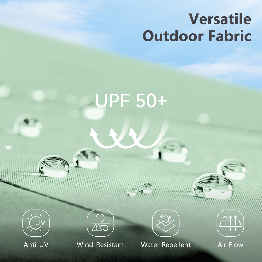 15ft Double Sided Patio Umbrella with Solar Lights, Outdoor Large Umbrellas with Crank Handle and 36 LED Lights, Rectangular Market Umbrella with Base Included for Deck Pool Shade, Mint Green