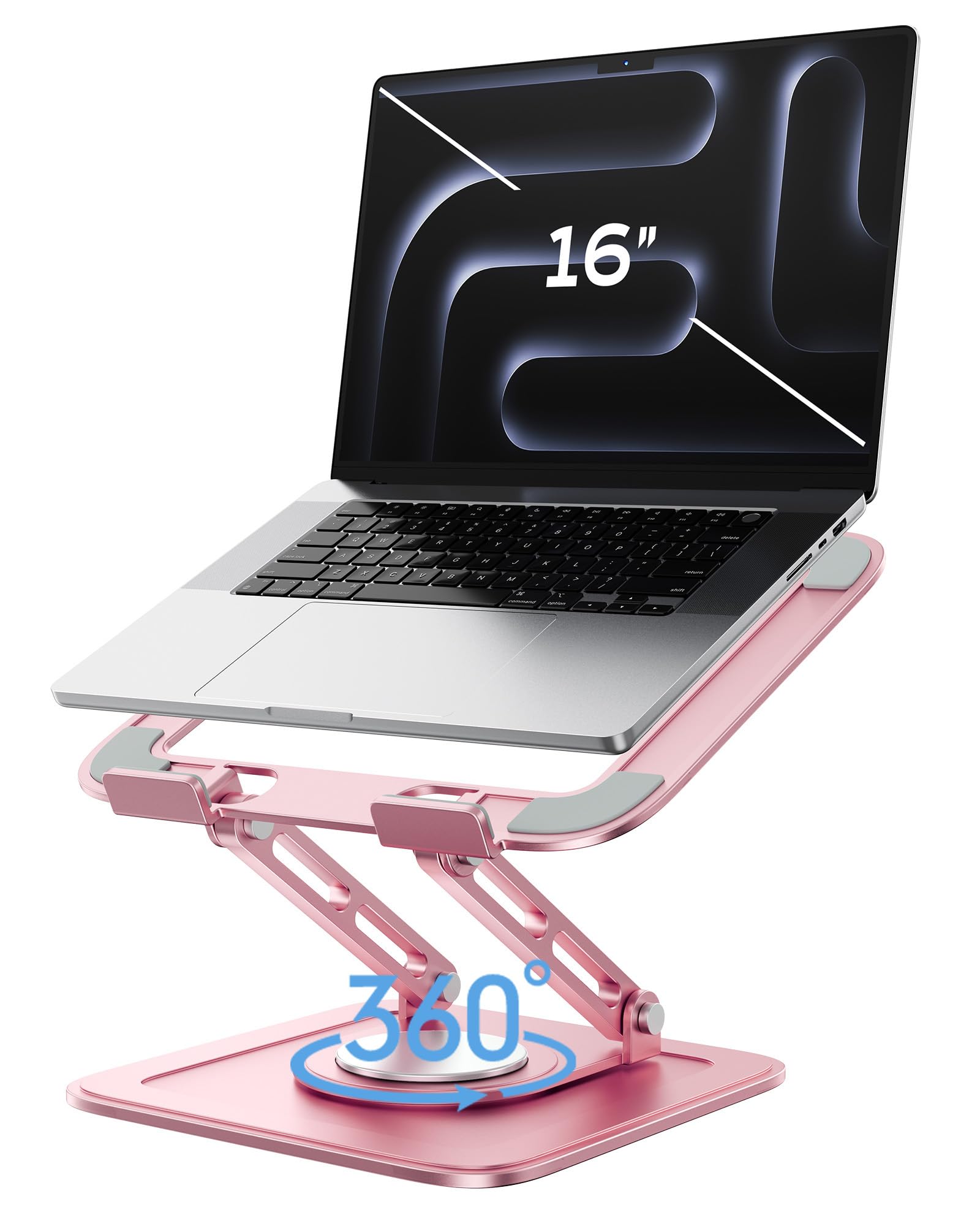 Adjustable Laptop Stand, Computer Stand with 360 Rotating Base, Ergonomic Laptop Riser Mount for Desk Foldable Protable Computer Desk Fits with MacBook Pro Air (10-16