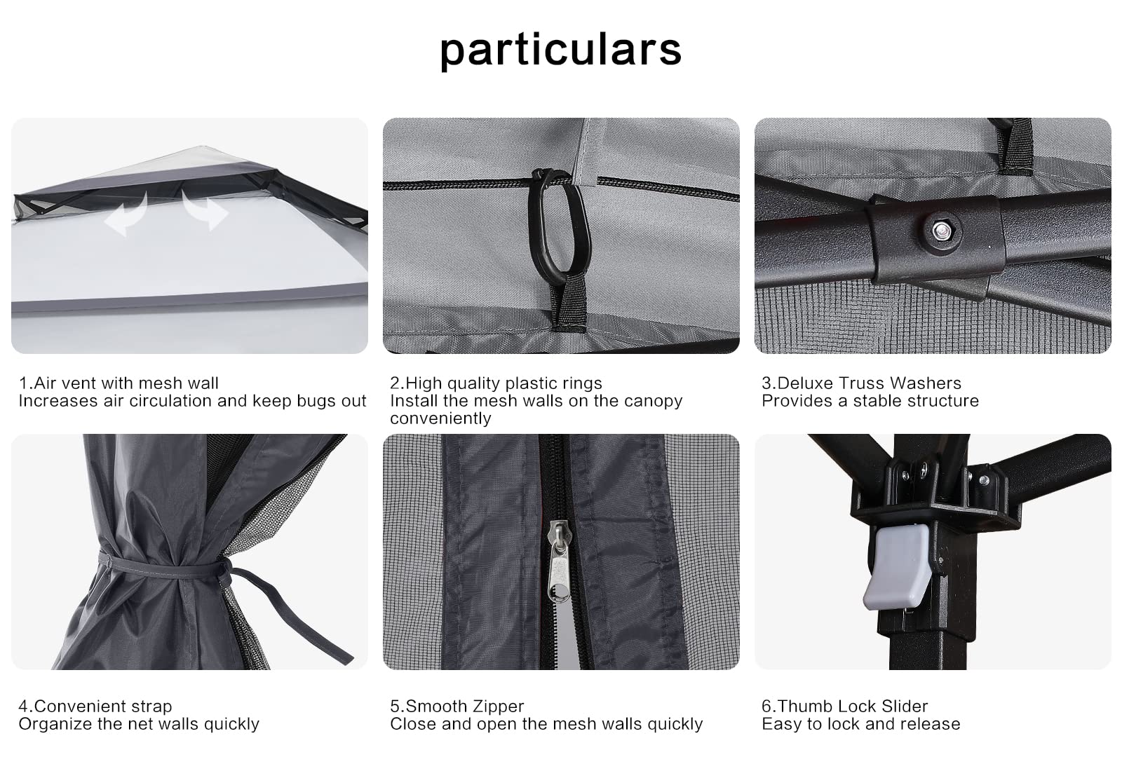 11x11 Pop Up Gazebo Tent Outdoor Canopy Patio Shelter with Mosquito Netting(Dark Grey)
