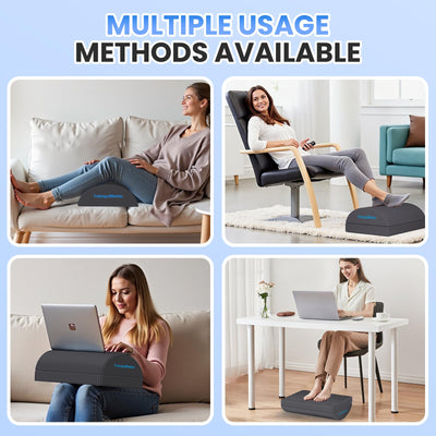 Foot Rest for Under Desk at Work, Gaming Accessories Foot Stool with 3 Adjustable Heights & Washable Cover, Comfortable Office Desk Accessories, Footrest for Office, Home and Car (Gray)