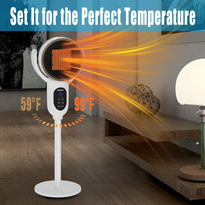 1500W Electric Space Heater for Bedroom Home Office Room Space Up to 1200 sq. ft with Automatic Swing,Timer,Adjustable Thermostat