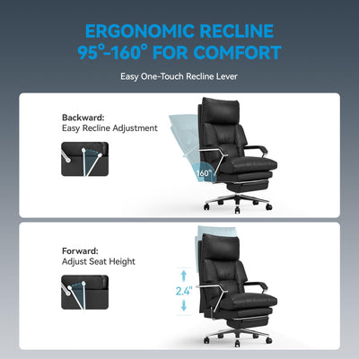 160° Reclining Office Chair with Footrest, 10