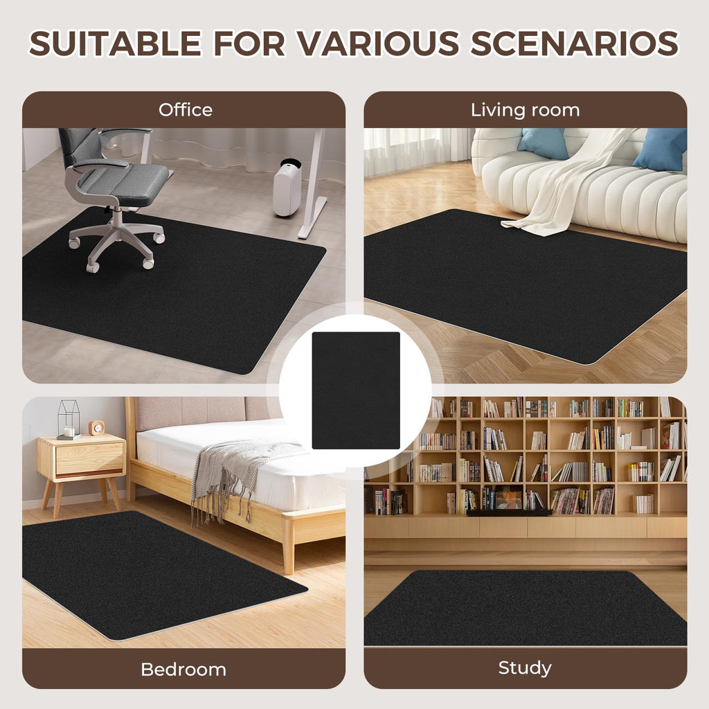 Office Chair Mat,Hard Floor Chair Mat Suitable for Hardwood and Tile Floors,Large Non-Slip Floor Protection Mat,Does Not Pill,Black(36"x55")