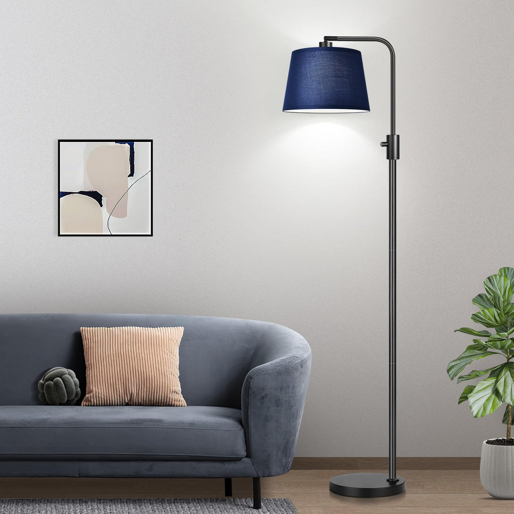 【Upgraded】 Dimmable Floor Lamp, 1000 Lumens LED Edison Bulb Included, Modern Arc Standing Tall Floor Lamp for Living Room Bedroom Office Dining Room - Blue
