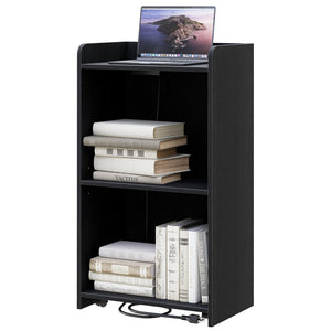 Podium Stand - Portable Podium Stand with 4 Rolling Wheels, Pulpits for Churches with Adjustable Shelf, Hostess Stand, Mobile podiums for Church, Classroom, Office (with Charging Station)