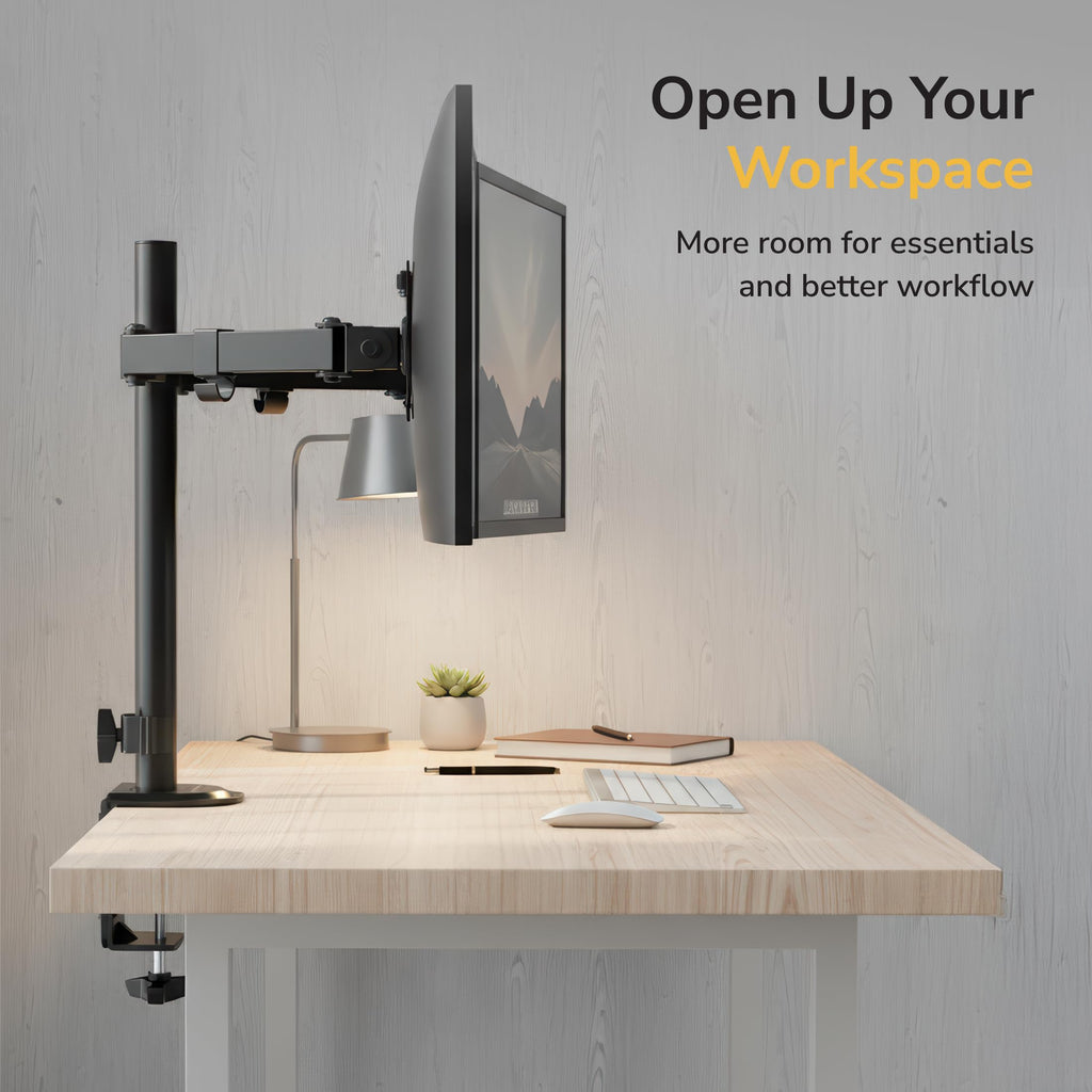 Dual Monitor Stand, Full Motion Desk Mount for 2 Screens up to 32” and 19.8 lbs Each, Tilt Swivel Rotate, VESA 75x75 & 100x100, Adjustable Dual Screen Arm with C-Clamp or Grommet