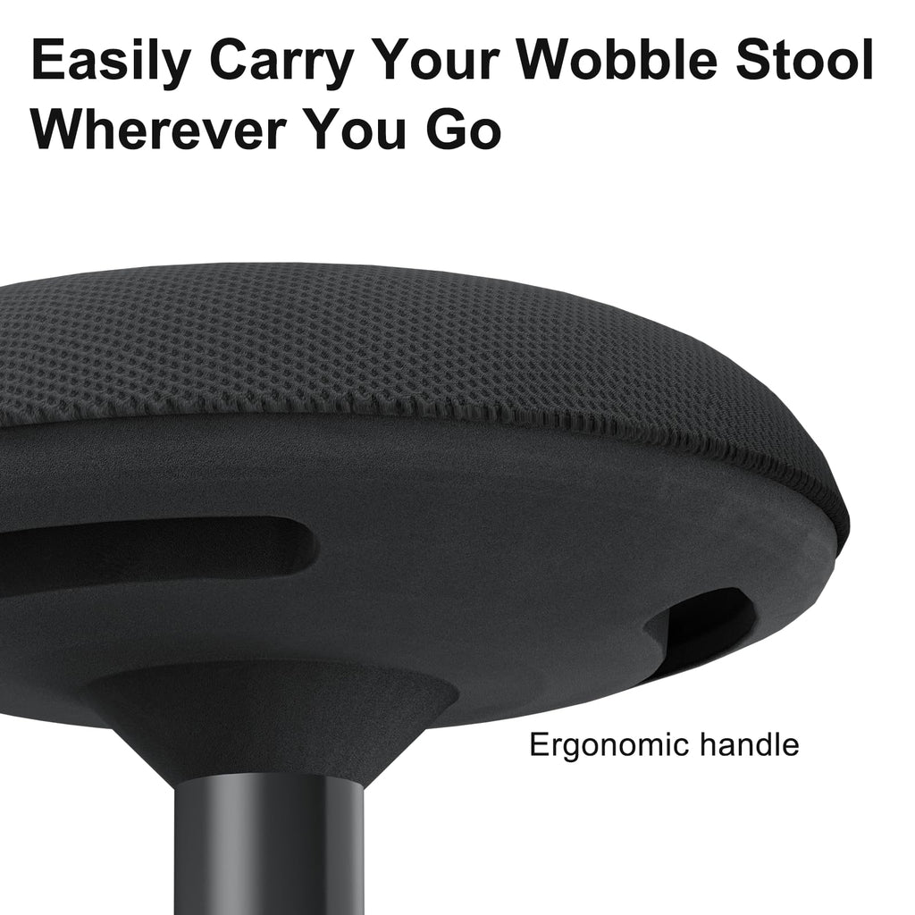 Adult Wobble Stool - Anti-Fatigue Standing Desk Stool with 360° Rocking Non-Slip Curved Base, Height Adjustable 22-32 Inch Standing Chair for Home & Office,Faux Marble