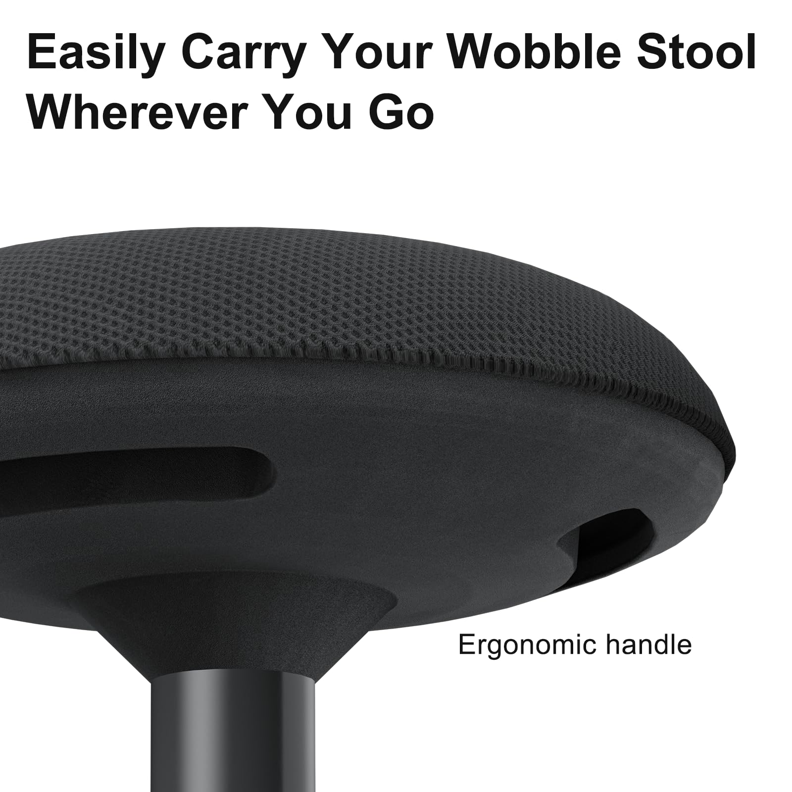 Adult Wobble Stool - Anti-Fatigue Standing Desk Stool with 360° Rocking Non-Slip Curved Base, Height Adjustable 22-32 Inch Standing Chair for Home & Office,Faux Marble