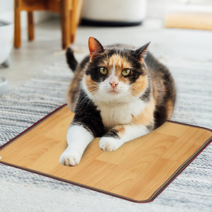 PVC 110V Heated Floor Mat Heater for Foot Warmer Under Desk 22 x 20 Inch Electric Heating Pad Energy Saving Carpet Pad Indoor Floor Heated Rug for Home Office Bathroom House Brown