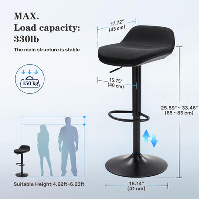 Standing Desk Stool, Height Adjustable Standing Desk Chair, Ergonomic Sit Stand Stool with Footrest, 360° Swivel Leaning Stools for Office Home (Black)