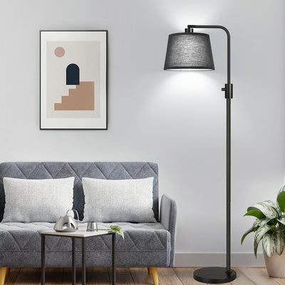 [Upgraded] Dimmable Floor Lamp, 1000 Lumens LED Edison Bulb Included, Black Shade, Modern Arc Standing Tall Floor Lamp for Living Room Bedroom Office Dining Room