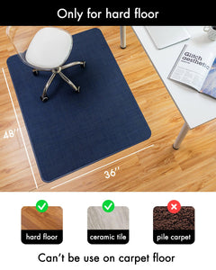 Office Chair Mat for Hardwood Floor Under Desk Computer Rolling Chair Mat for Wood/Tile Floor Non-Slip Heavy Duty Desk Rug PVC Plastic Hard Floor Protector 36