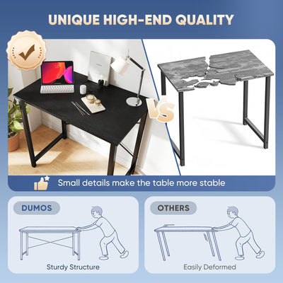 31 Inch Small Computer Desk for Home Office, Gaming Writing Desks for Bedroom Modern Study Work Table Simple Style Workstation with Reinforcement Structure, Black