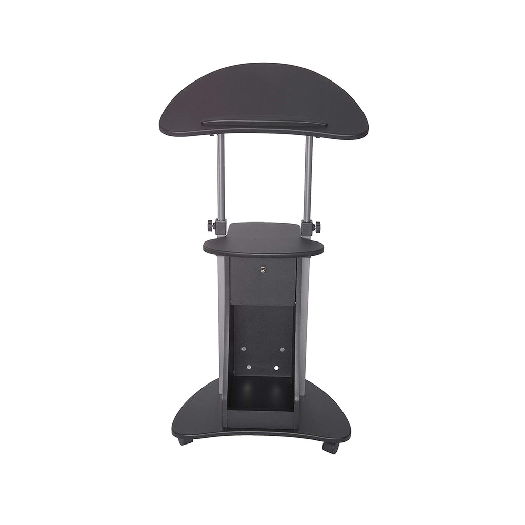 Sit-to-Stand Mobile Medical Laptop Computer Cart, Black, Adjustable Height, B005