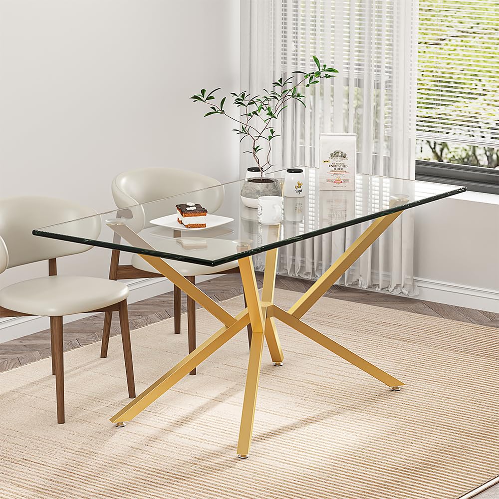 30 Inch Metal Table Base for Dining Room, Heavy Duty Table Legs for Glass, Marble, and Wood Tops, Furniture Legs for Home,Kitchen,Office (Gold)