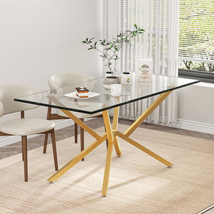 30 Inch Metal Table Base for Dining Room, Heavy Duty Table Legs for Glass, Marble, and Wood Tops, Furniture Legs for Home,Kitchen,Office (Gold)