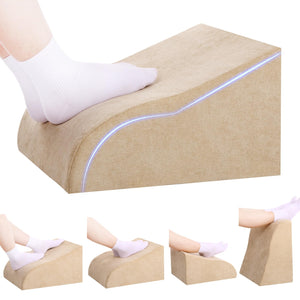 Foot Rest for Under Desk at Work, Ergonomic Under Desk Footrest with Washable Cover for Office, Home & Gaming Leg Elevation Pillow Beige