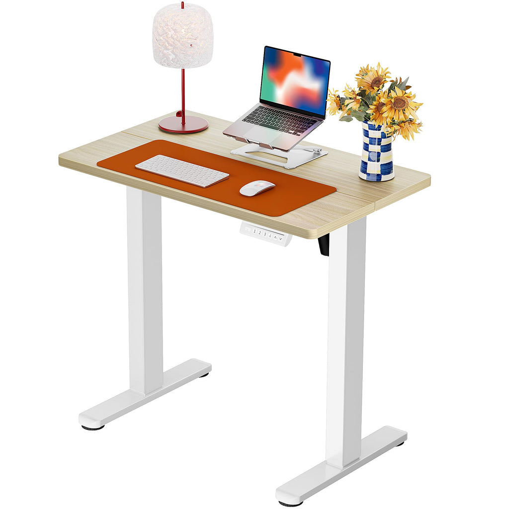 Height Adjustable Electric Standing Desk, 32 x 19 Inches Sit Stand up Desk, Memory Computer Home Office Desk, Natural