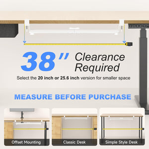 Large Keyboard Tray Under Desk Pull Out with C Clamp Mount, Computer Keyboard & Mouse Tray, 34 (38 Including Clamps) x 11.8 inch Slide-Out Platform Computer Drawer for Typing, White, DSF1LW