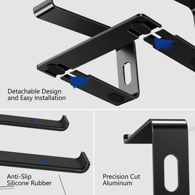 Aluminum Laptop Stand, Ergonomic Detachable Computer Stand, Notebook Riser, Laptop Mount Compatible with Air, Pro, Dell, HP, Lenovo More 10-15.6