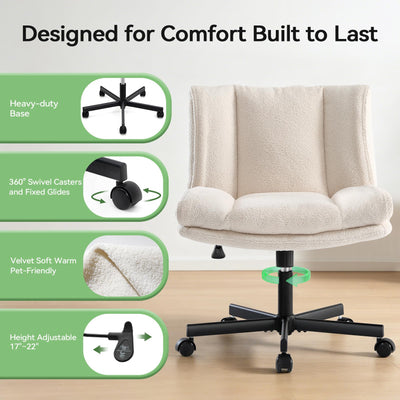 Wide Criss Cross Vanity Chair of 2 Set, 23.6