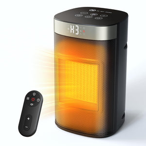 Space Heater, 1500W Electric Heaters for Indoor Use, 5 Modes & Smart Thermostat, Tip-Over & Overheat Protection, 24H Timer, Child Lock, Ceramic Fast Safety Heat for Office Bedroom Home