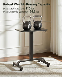 Height Adjustable Mobile Standing Desk with 360° Swivel Casters, 29