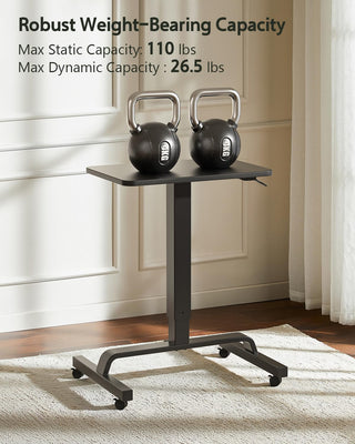 Height Adjustable Mobile Standing Desk with 360° Swivel Casters, 29