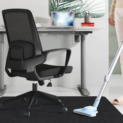 Office Chair Mat for Hardwood Floor,Office Computer Gaming Chair Mat for Tile Floor,Large Floor Protector Rug,Anti-Slip,Easy to Clean,Pure Black(48