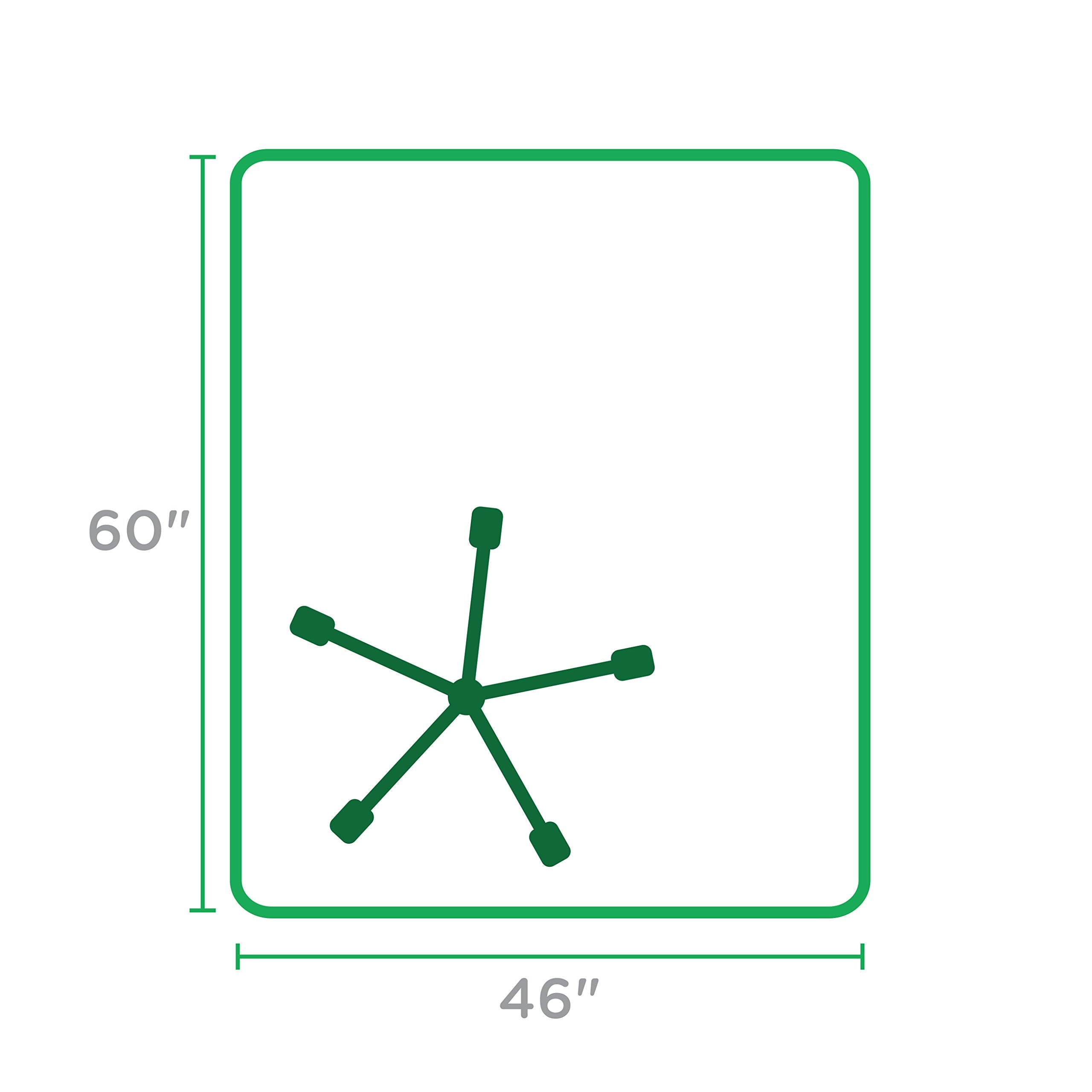 Office Chair Mat for Low‑Pile Carpet – 46" x 60" Clear Desk Floor Protector with Lip, Smooth Glide PVC