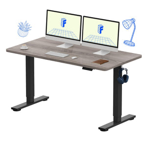 EN1 One-Piece Standing Desk, Electric Adjustable with 4 Memory Presets, 176 LBS Capacity, Stable & Quiet, Seamless Desktop for Home Office & Dual Monitors, 55