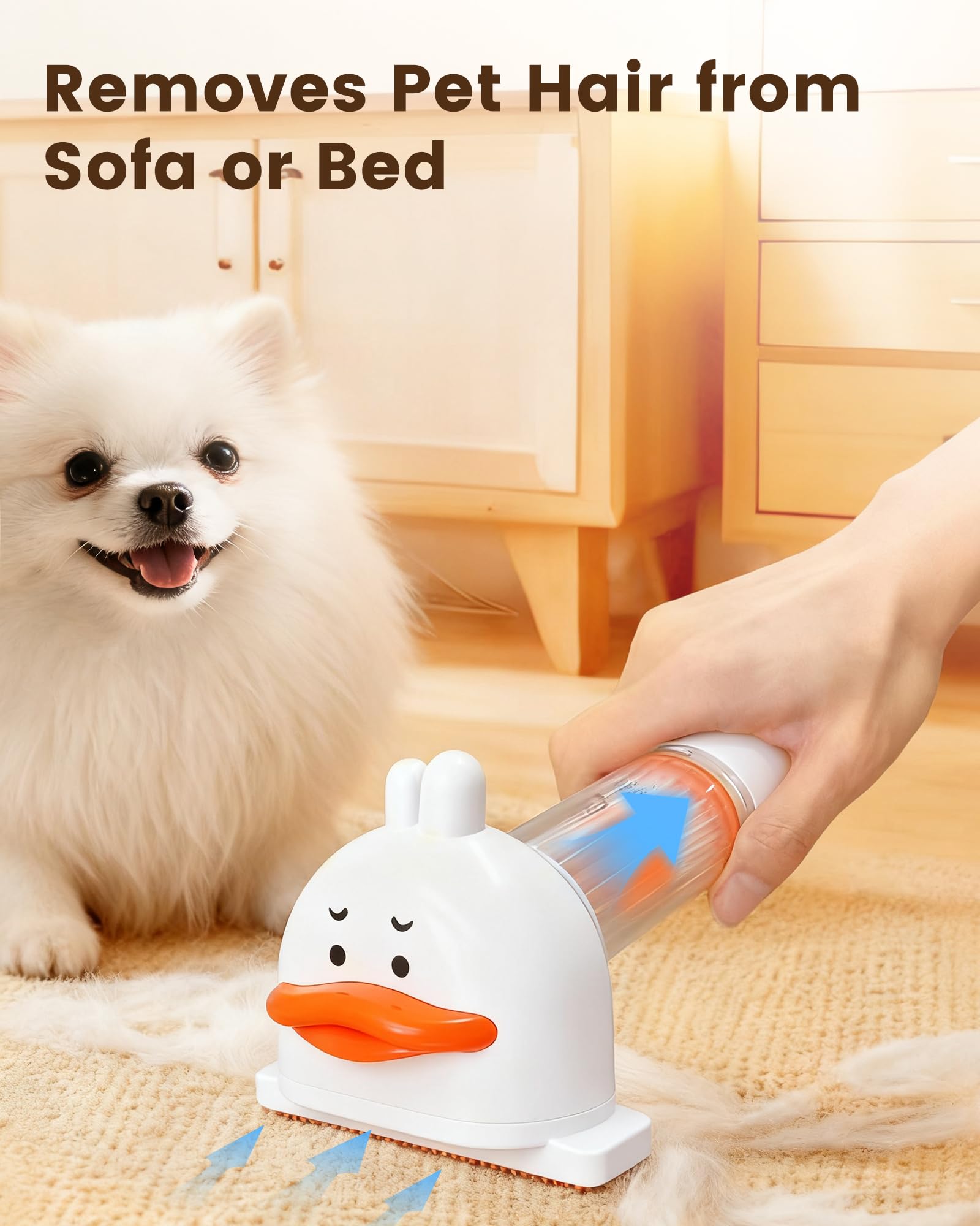 Vacuum Dog Brush for Shedding, 4-in-1 Self Cleaning Slicker Brush for Dogs& Undercoat Rake for Dogs, Deshedding Grooming Tool, Anti-Static, Massage, Cleaning, Shedding & Combing All In One!