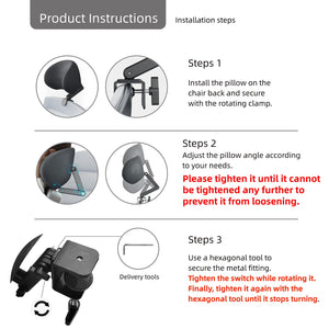 Memory Foam Headrest Attachment for Office Chair, Attachable Chair Head Rest, Desk Chair Neck Support, Elastic Sponge Head Pillow Adjustable Height and Angle (Black)