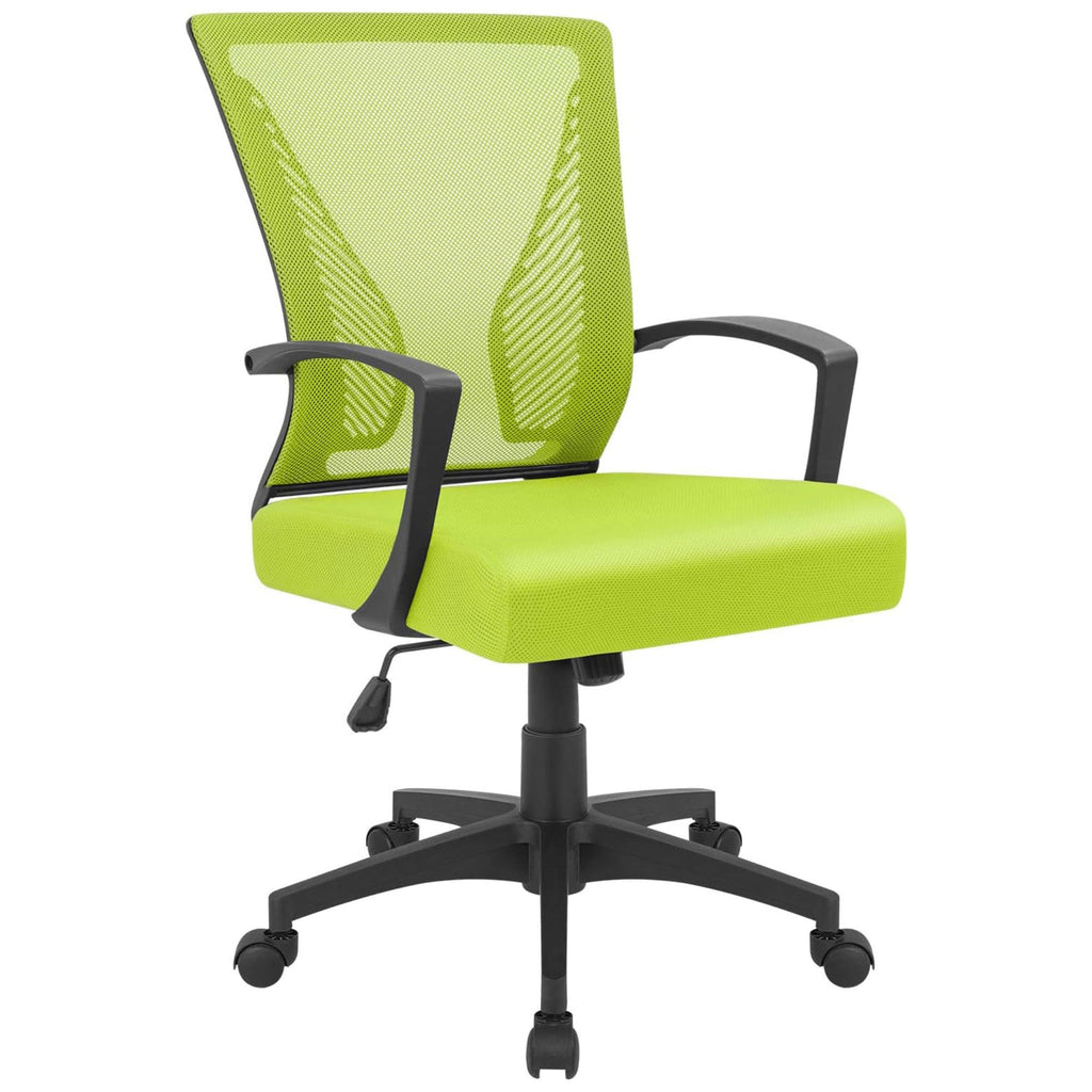 Office Chair Ergonomic Computer Desk Mesh Chair Mid Back Swivel Lumbar Support with Armrest (1, Cyan)