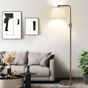 [Upgraded] Dimmable Floor Lamp, 1000 Lumens LED Edison Bulb Included, Modern Arc Standing Tall Brown Floor Lamp for Living Room Bedroom Office Dining Room