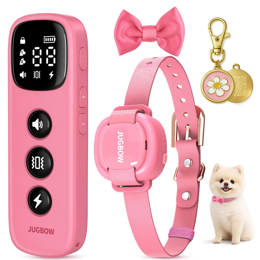 Dog Training Collar - 4200FT Remote Dog Collar with 3 Training Modes for Small Dogs with Pet ID Tag & Security Lock, IPX8-Waterproof Rechargeable E-Collar for Mini Small Medium Dogs (Pro Pink)