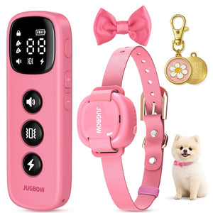 Dog Training Collar - 4200FT Remote Dog Collar with 3 Training Modes for Small Dogs with Pet ID Tag & Security Lock, IPX8-Waterproof Rechargeable E-Collar for Mini Small Medium Dogs (Pro Pink)