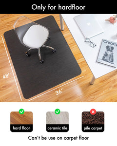 Office Chair Mat for Hardwood Floor Under Desk Computer Rolling Chair Mat for Wood/Tile Floor Non-Slip Heavy Duty Desk Rug PVC Plastic Hard Floor Protector 36