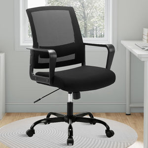 Ergonomic Rolling Mesh Desk Chair with Executive Lumbar Support and Adjustable Swivel Design for Home Office Computer Black 4 Pack