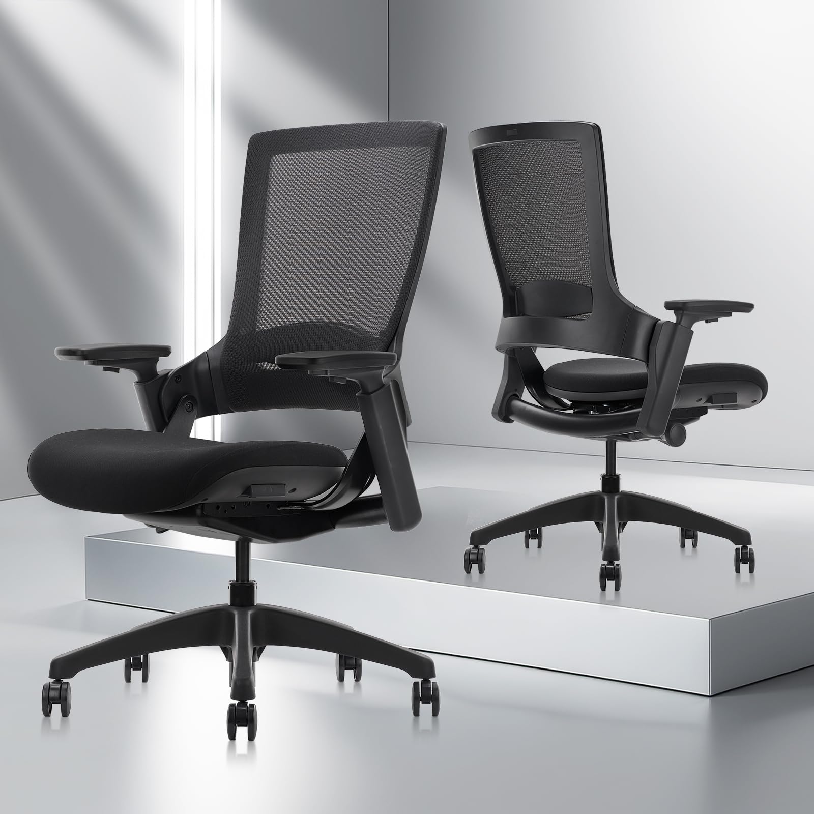 Swivel Executive Chair, Adjustable Ergonomic Computer Chair with 3D Armrest and Lumbar Support, Mesh Backrest Task Chair for Home Office Conference Room