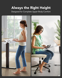 Keyboard Tray Under Desk, 360 Adjustable Ergonomic Sliding Keyboard & Mouse Tray, Under Desk Keyboard Tray Slide Out, Keyboard Holder Under Desk for Typing in Home, Office Work, 25
